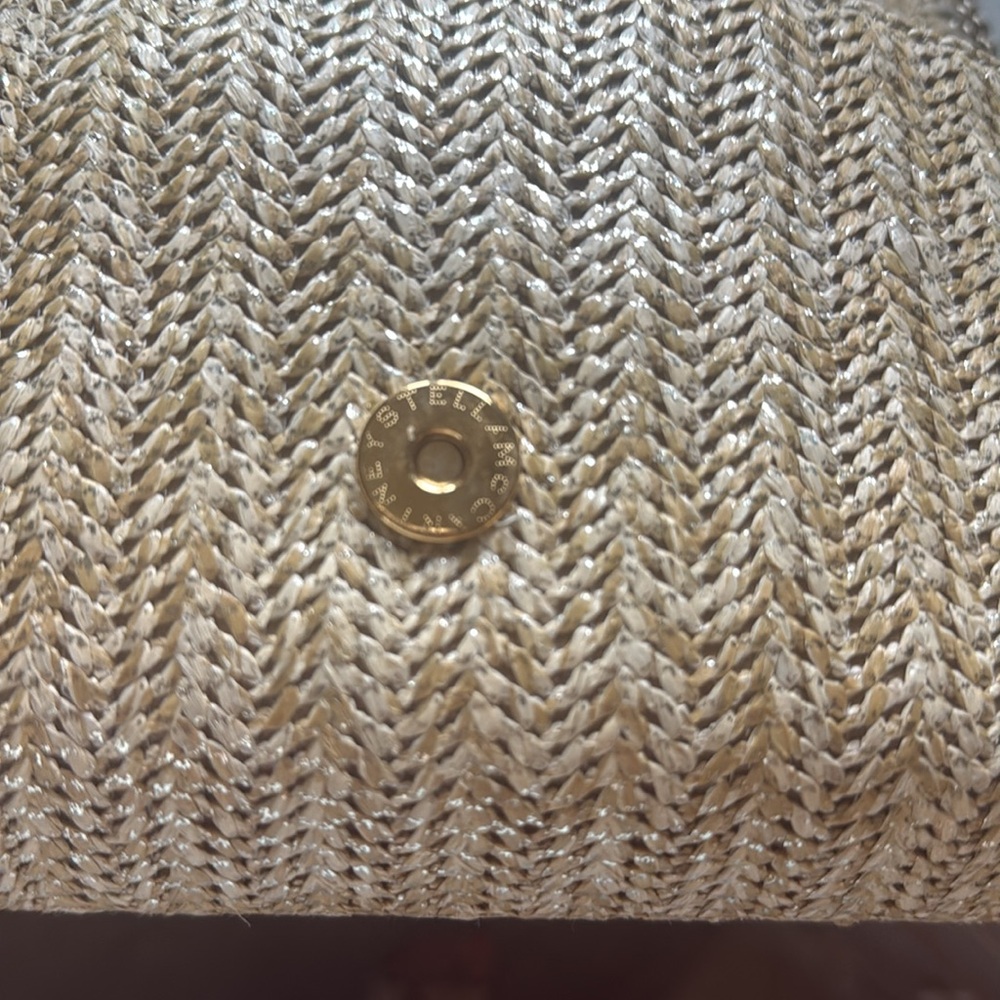 Stella McCartney Natural Beige Woven Crossbody with Gold Chain - Picture 12 of 13